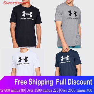 ผ้าฝ้าย 100% Under Armour เสื้อยืดยอดนิยม Under Armour เสื้อยืดผู้ชาย รุ่น SPORTSTYLE LOGO SS Under Armour Shor