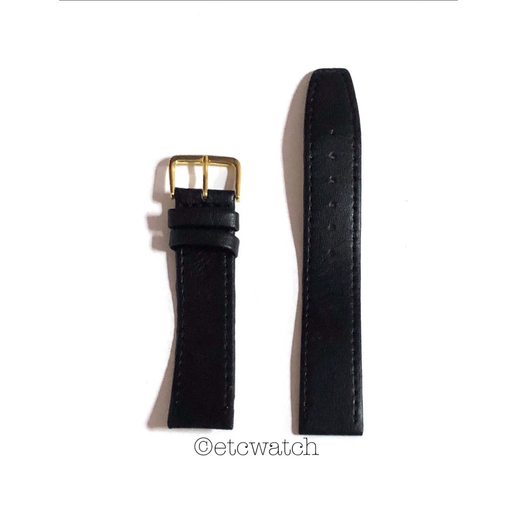 พร้อมส่ง> สายนาฬิกาหนังวัวแท้ สีดำ ขนาด 20 มม.