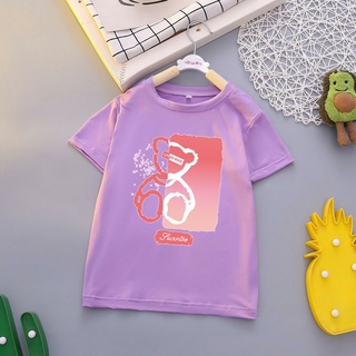 เสื้อผ้าเด็กแฟนชั่น เสื้อยืดแขนสั้นเด็กหญิงและเสื้อยืดแขนสั้นเด็กชาย ลายการ์ตูนน่ารัก ผ้านุ่มใส่สบายมี10สีให้เลือกH-498