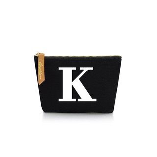 กระเป๋าผ้าลายอักษร ALPHABET  Pouch Coin Bag BLACK  K