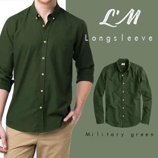 [โค้ดส่วนลด LMOF15Per ลด15%] เสื้อเชิ้ตผู้ชายแขนยาว คอปก ผ้า cotton