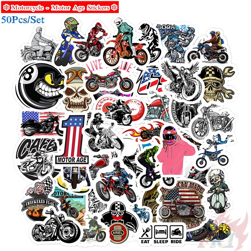 ❉ Motorcycle - Motor Age สติ๊กเกอร์ ❉ 50Pcs/Set Cool DIY Decals Doodle สติ๊กเกอร์