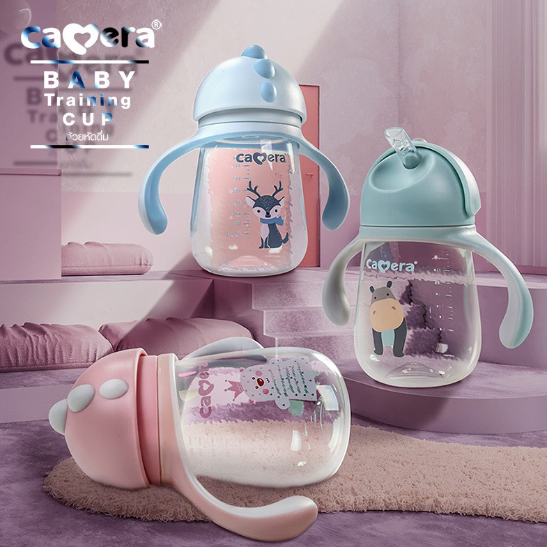 Utensils 199 บาท ถ้วยหัดดื่ม แก้วหัดดื่ม กระติกน้ำ แก้วหลอดตุ้ม Camerababy Mom & Baby