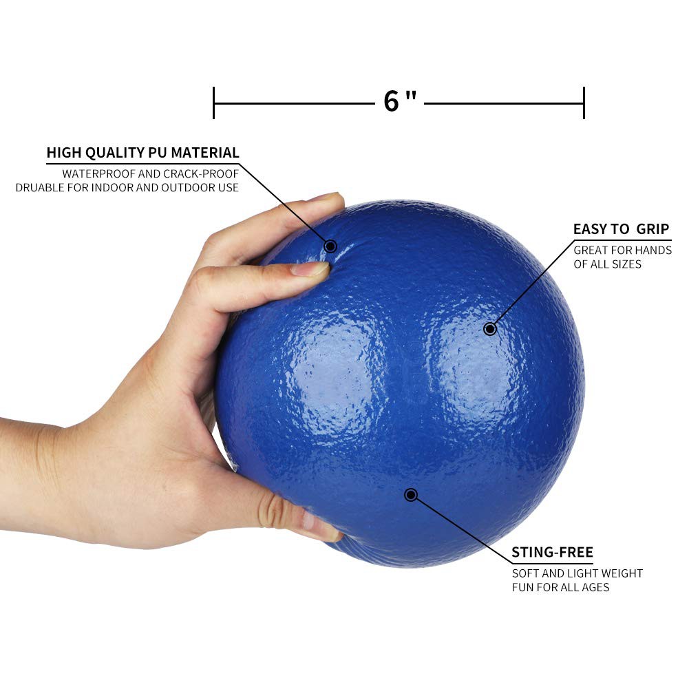 Skin Dodgeball 6-8 inch 150mm-210m Diameter ( Playground Ball ) with Soft & Durable Coated Foam Safe Sports Toy for Kids