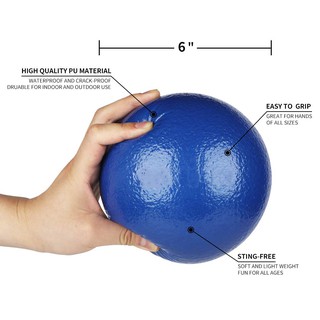 Skin Dodgeball 6-8 inch 150mm-210m Diameter ( Playground Ball ) with Soft &amp; Durable Coated Foam Safe Sports Toy for Kids