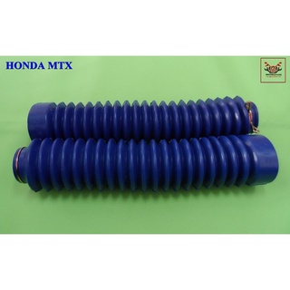 HONDA MTX125 MTX200 FRONT FORK BOOT RUBBER "BLUE" SET  //  ยางกันฝุ่น สีน้ำเงิน พร้อมเหล็กรัดปลาย สินค้าคุณภาพดี