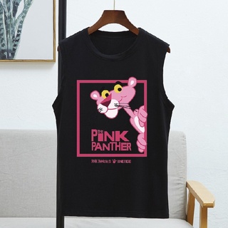 หน้าร้อน  ทันสมัยที่สุด  Pink Panther  ภาพการ์ตูน  หลวม  เสื้อแขนกุด  8สี  S~3XL