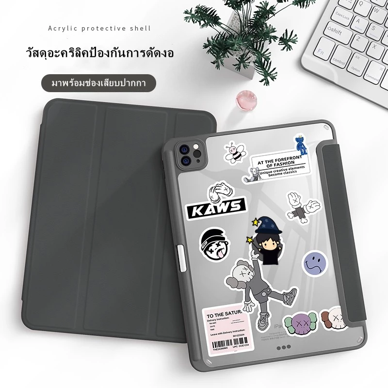 Case gen11/gen8/gen7mini7/6 Air4/Air5/Air6 10.9 Air13 pro11 pro12.9 gen5/6 gen10วัสดุอะคริลิค เคสไอเเพด ที่ใส่ปากกา