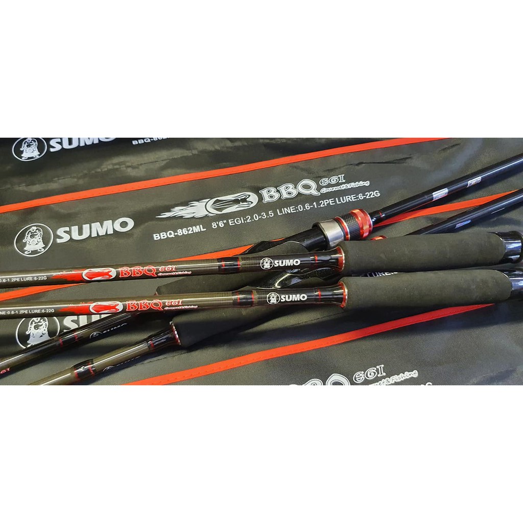 คันเบ็ดตกปลา SUMO BBQ คันตกหมึกSUMO BBQ EGi  8.6 ฟุต สองท่อน (862ML) EGI 2.0-3.5 Line 0.6-1.2 Lure 6