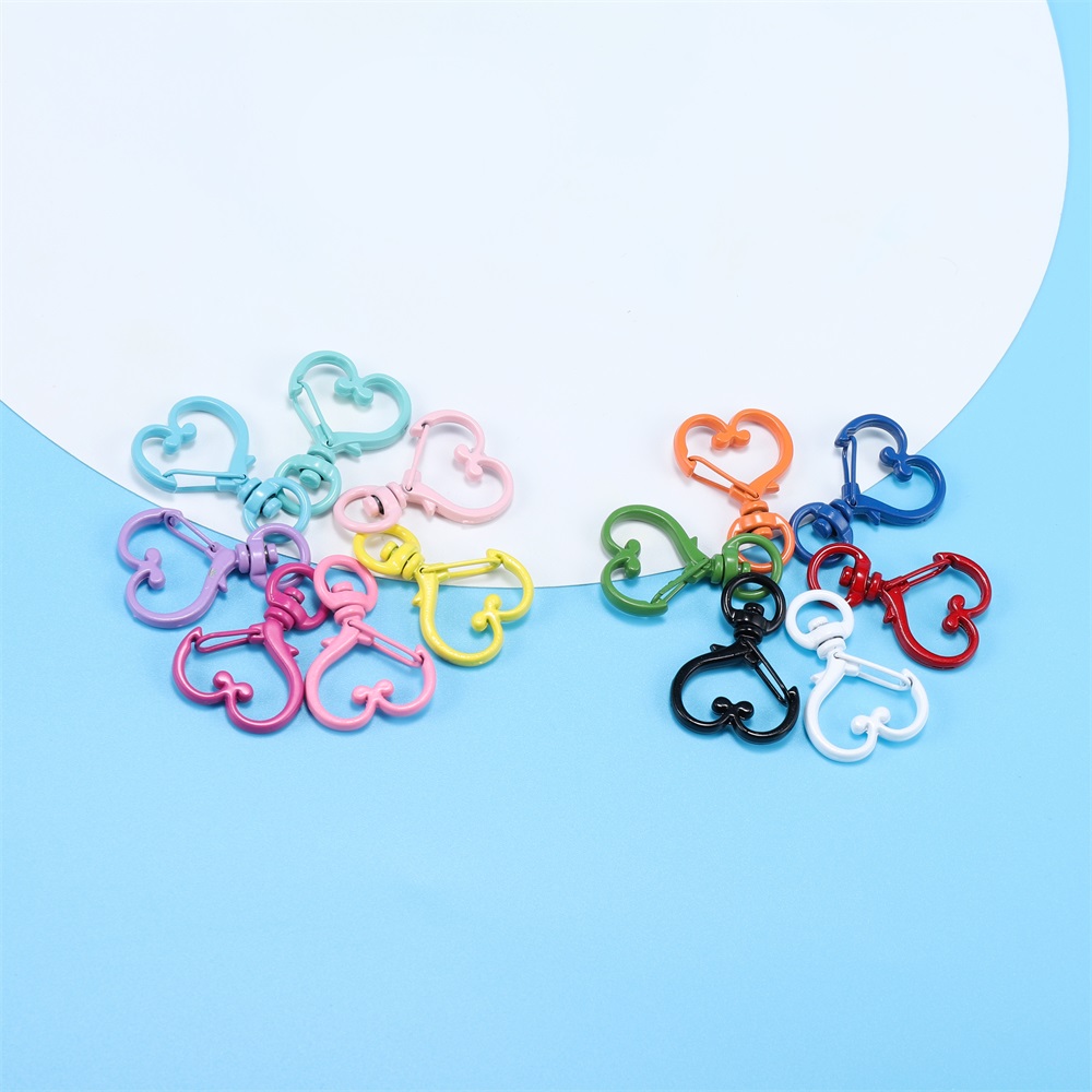St.kunkka 5Pcs 34mmสีลูกกวาดรูปหัวใจตะขอก้ามปูตะขอสปริงตะขอสำคัญ เครื่องประดับ DIY สร้อยคอและสร้อยข้อมือ — صورة 4