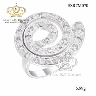 แหวนเพชรcz ประดับเพชร CZ แหวนทรงลายเส้นดัดเป็นวงกลม ดีไซน์สวยระดับไฮโซหวานซ่อนเปรี้ยว ออกแบบได้สวยเวอร์ล้ำเริศ งานดีป...