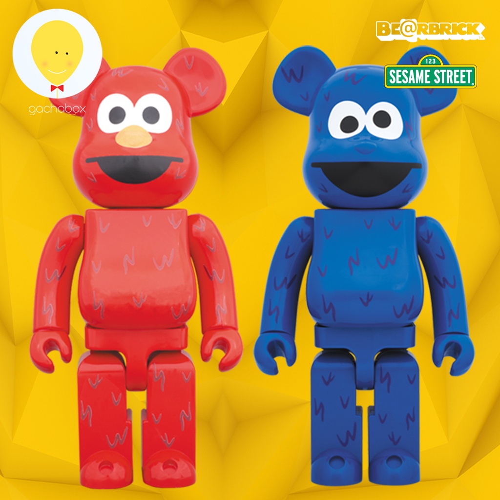 gachabox Bearbrick Elmo and Cookie Monster 1000% set 2 แบร์บริค ของแท้ พร้อมส่ง - Medicom Toy Be@rbrick Sesame Street