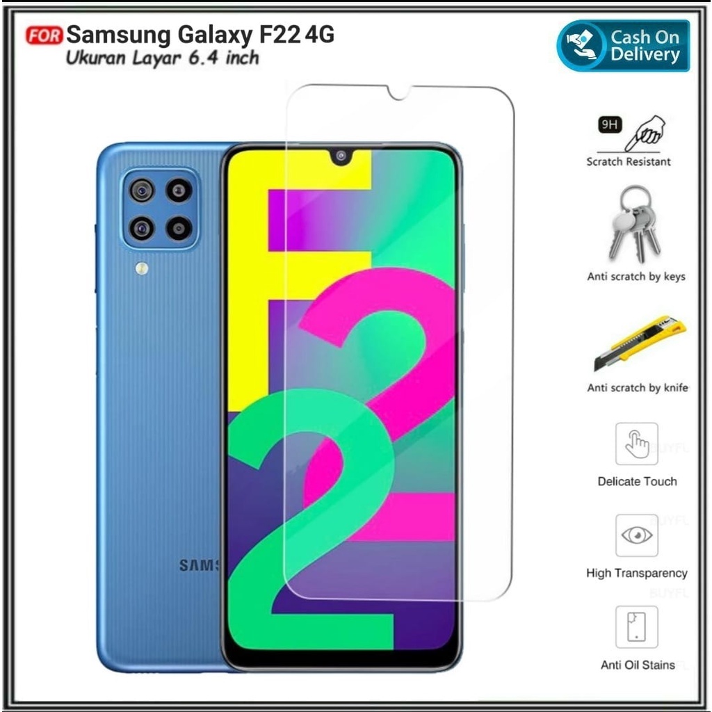 กระจกนิรภัย Samsung F22 M22 4G กระจกกันรอย Galaxy F22 M22 4G