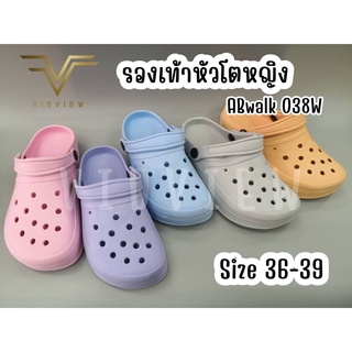 VIDVIEW !!ลดสนั่น!! รองเท้าหัวโต Abwalk 038W สีเยอะมาก เบอร์ 36-39 รองเท้าใส่สบาย รองเท้าผู้หญิง รองเท้าแตะหญิง