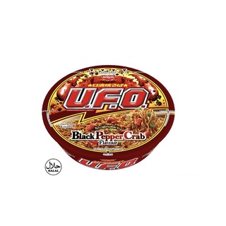 นิสชิน ยากิโซบะ ยู.เอฟ.โอ รสปูผัดพริกไทยดำ 94 กรัม NISSIN YAKISOBA U.F.O. BLACK PEPPER CRAB FLAVOUR  94 g.