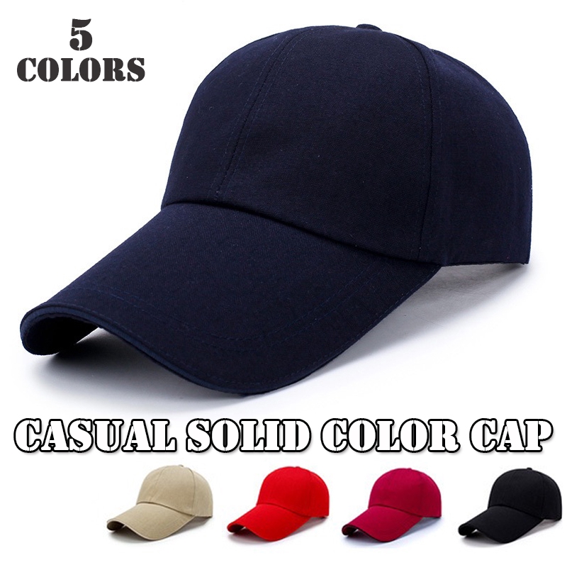 Solid Color Baseball Cap Campaign Cap Outdoor Long Brim Cap Shopee