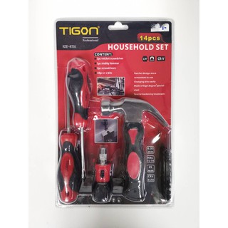 TIGON ชุดเครื่องมือเอนกประสงค์ 14 ชิ้น HOUSEHOLD SET รุ่น HZE-8701