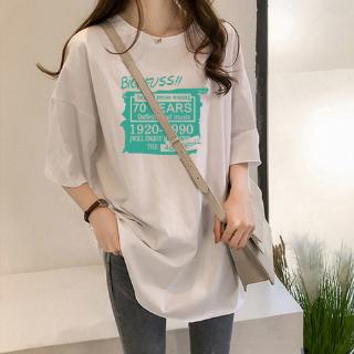 เสื้อยืดT -Shirt Oversize Women Fashion Korean Loose Short sleeveเสื้อยืดแฟชั่นเกาหลีแขนสั้นเสี้อคอกลมพิมพ์ลาย