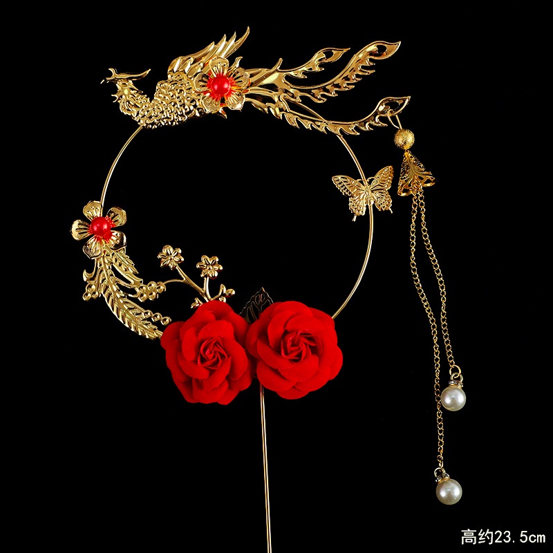 ป้ายเหล็ก รูปนกฟินิกซ์ ดอกกุหลาบ สีแดง สไตล์เรโทร สําหรับตกแต่งเค้กวันเกิด งานแต่งงาน - รูปที่ 6