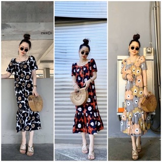 ⚡️เช็คสินค้าก่อนโอน🍂 เดรสยาวลายดอกไม้👗