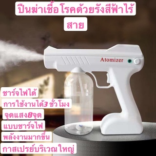 (มีของพร้อมส่ง) ปืนฉีดพ่นนาโนแบบชาร์จไฟมือถือทำความสะอาดฆ่าเชื้อเครื่องพ่นสเปรย์บลูเรย์ไร้สายปืนฉีดพ่นฆ่าเชื้อโรค