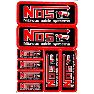 สติ๊กเกอร์ NOS Nitrous Oxide Sytems สติ๊กเกอร์Racing สติ๊กเกอร์แต่งมอเตอร์ไซค์วิบาก ATV บิ๊กไบค์ รถยนต์ สติ๊กเกอร์ขายดี