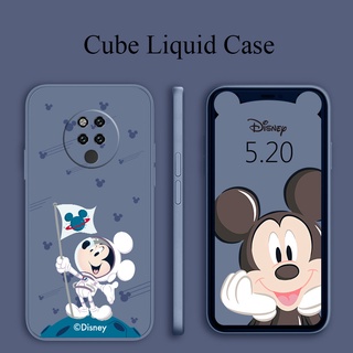 เคสท่องอวกาศมือถือ Liquid Silicone Case For Huawei Mate 20 20Pro Y7A PSmart2021 Pro Camera Protective Soft Phone Back Cover