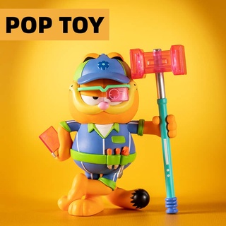 【ของแท้】ตุ๊กตาฟิกเกอร์ Garfield Future Fantasy Series Popmart น่ารัก