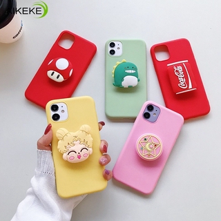 Dinosaur Casing Samsung Galaxy F62 M62 A22 A32 A52 A72 4G 5G 3D Silicone lovely Cartoon Phone Holder Case Sailor Moon Cute Stand Flower Soft Cover