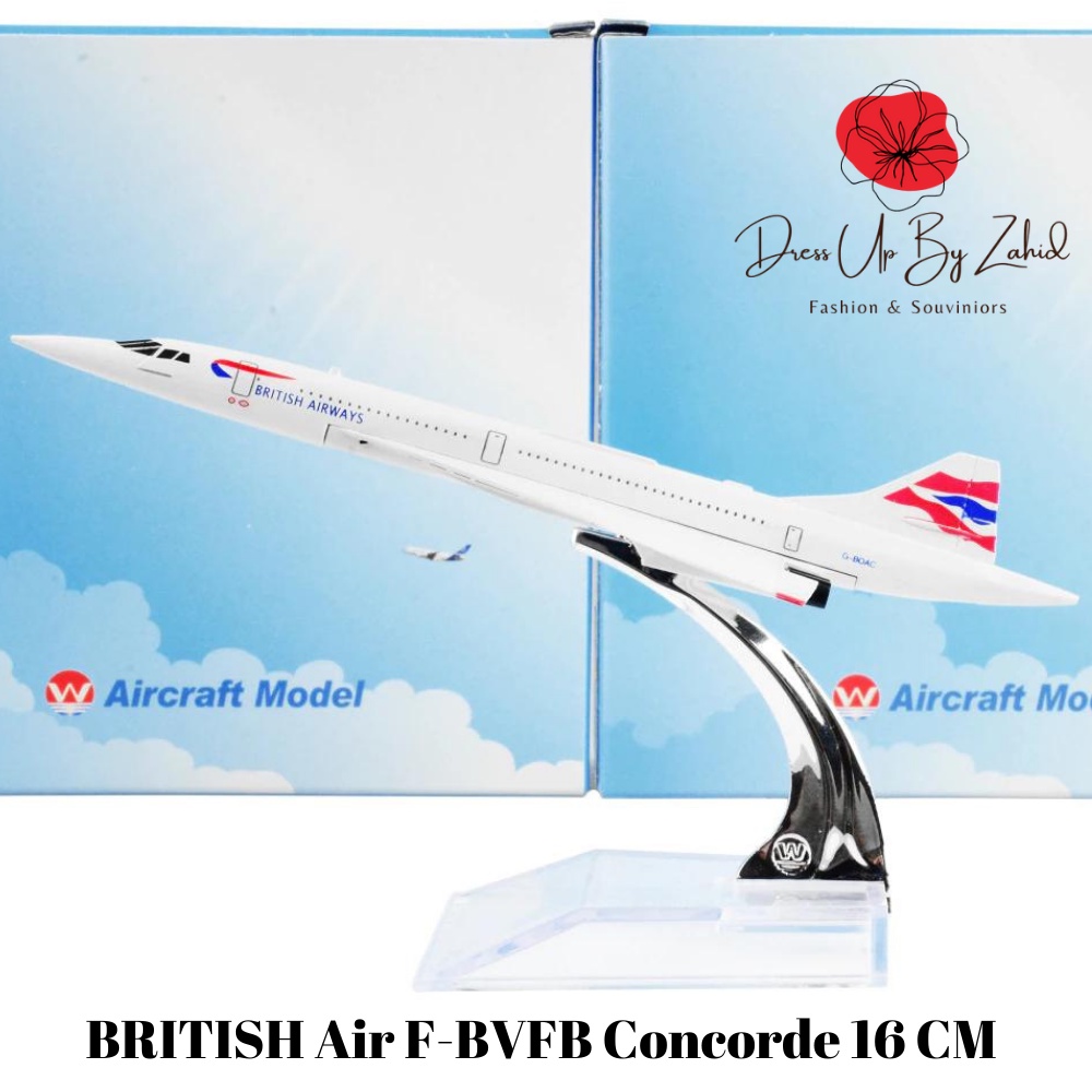 Air F-BVFB Concorde Aircraft เครื่องบินโลหะหล่อ 16 ซม.