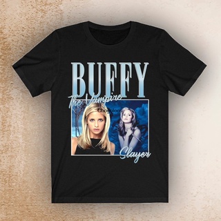 เสื้อยืดครอปเสื้อยืดผ้าฝ้าย พิมพ์ลาย Buffy the Vampire Slayer สไตล์วินเทจย้อนยุค S-5XL