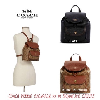 💕 COACH PENNIE BACKPACK 22 IN SIGNATURE CANVAS(C4120)