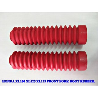 HONDA XL100 XL125 XL175 FRONT FORK BOOT RUBBER SET PAIR "RED" // ยางกันฝุ่น บริเวณโช๊ค สีแดง สินค้าคุณภาพดี