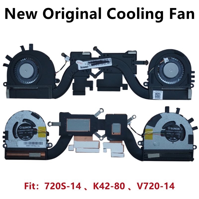ใหม่สําหรับ Lenovo Ideapad 720S-14 720S-14IKB K42-80 V720-14 Cooler พัดลมฮีทซิงค์หม้อน้ํา EG50040S1-