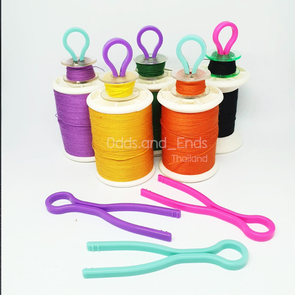 ที่เก็บกระสวย เสียบติดกับหลอดด้าย 1แพค=6ชิ้น คละสี อุปกรณ์เก็บกระสวย อย่างดี