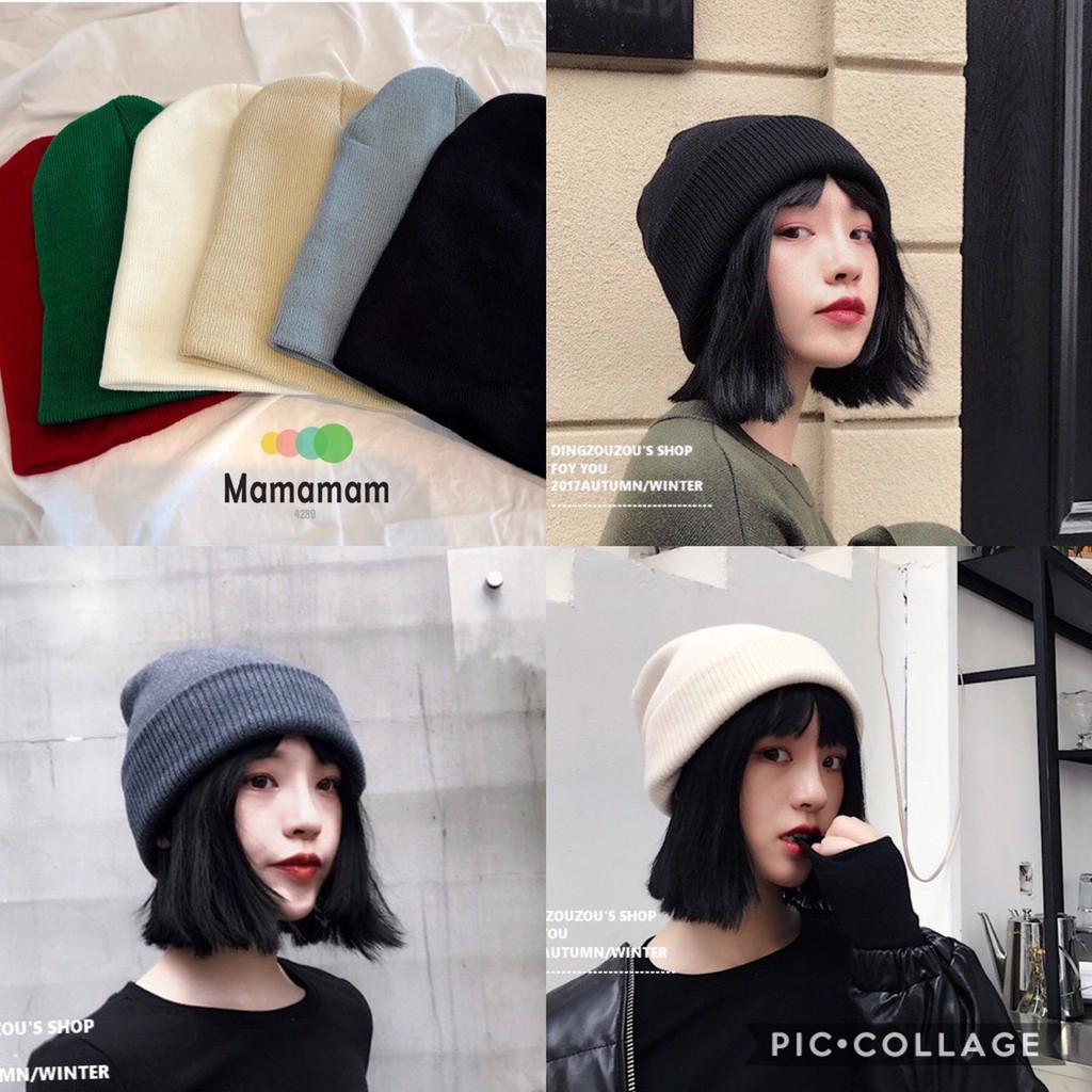 หมวกไหมพรมบีนนี่กันหนาว หนานุ่มนิ้ม พร้อมส่ง