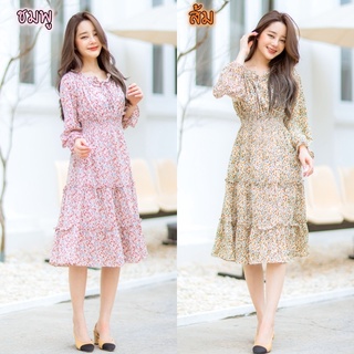 ❤️Vintage Persia Dress❤️ ชุดเดรสน้อลลลใหม่ ผ้าสวยม๊ากกดอกเล็กสีสวยกระจายทั่วชุด **Vintage Persia Dress