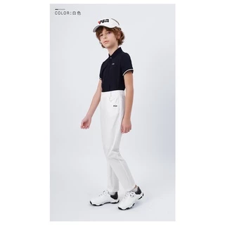 [11GOLF] กางเกงกอล์ฟขายาว เด็ก PGM - KUZ109 มี สีกรม ขาว เทา