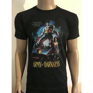 oversize T-shirt เสื้อยืดลําลอง ผ้าฝ้าย 100% แขนสั้น คอกลม พิมพ์ลายภาพยนตร์ Army Of Darkness Evil Dead Film 1990S โอเวอ