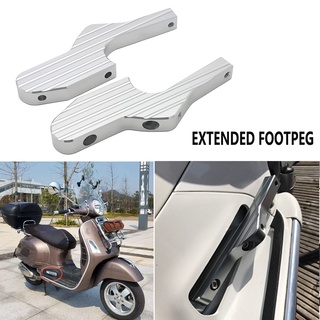 New Passenger Foot Peg Extensions Extended Footpegs for Vespa GT GTS GTV 60 125 200 250 300 300ie Vespa Motorcycle Acces