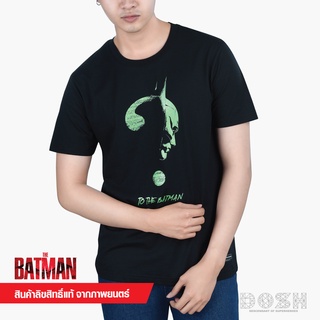 DOSH:MENS T-SHIRTเสื้อยืด คอกลม แขนสั้น ผู้ชาย สีดำ ลิขสิทธิ์พิมพ์ลายBATMAN 2022 รุ่น9DBMT5265-BL