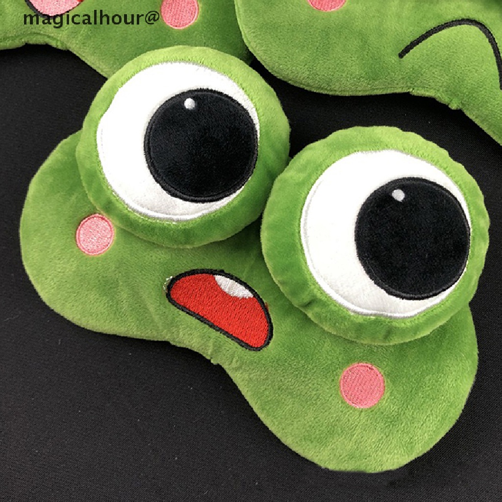 magicalhour 3D Suede Embroidered Frog Big Eye Mask Cartoon Breathable ...