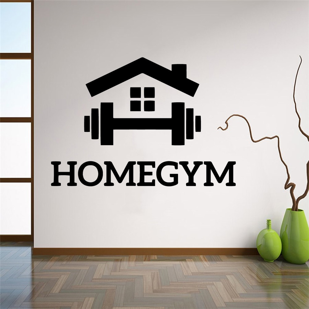การ์ตูนยิมตกแต่งไวนิล Wall Decals สําหรับห้องฟิตเนส Decor GYM สติกเกอร์ Wall Decal วอลล์เปเปอร์ adhesivo gimnasio