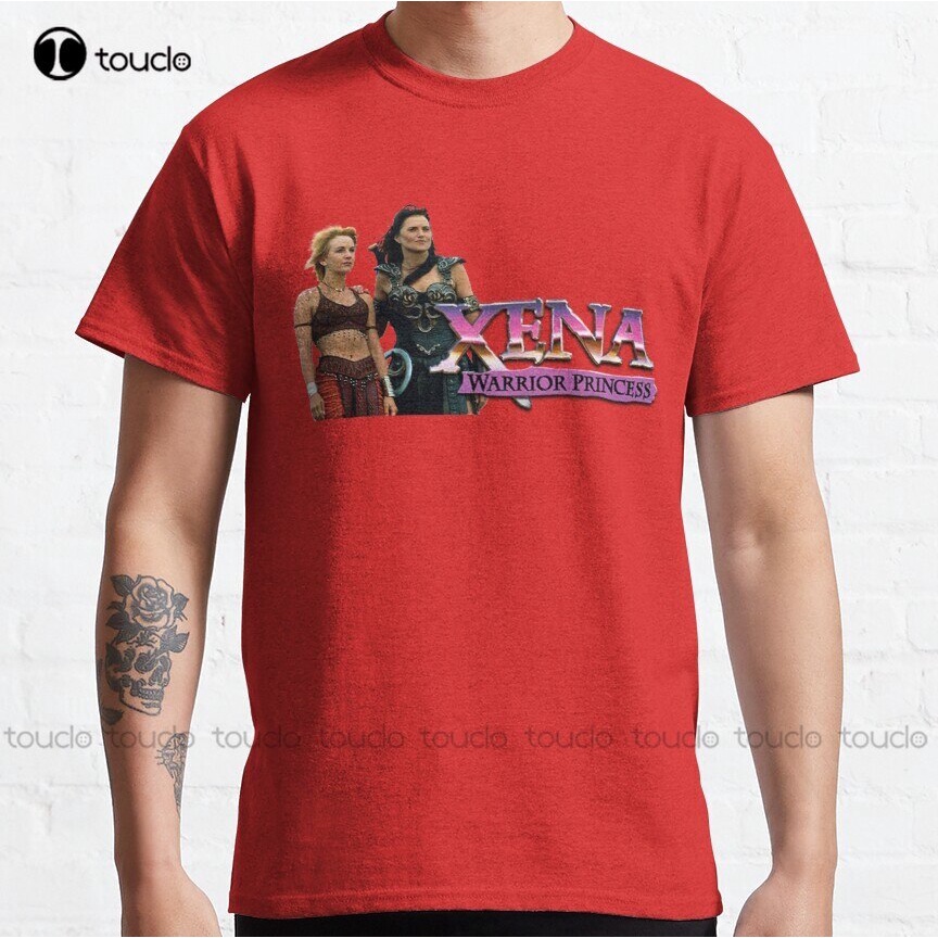 ผ้าฝ้ายเสื้อยืด Xena & Olympia คลาสสิก Xena Warrior Princess Mens เสื้อตกปลาแฟชั่นออกแบบ Casual Tee 