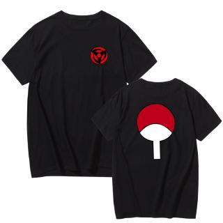 คุณภาพสูง Anime เสื้อยืด Uchiha Sasuke ครอบครัว CREST เสื้อยืดผู้ชายเสื้อ Casual Streetwear Harajuku