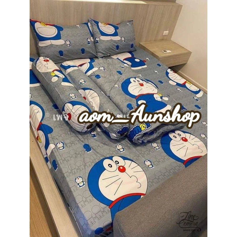 ชุดผ้าปูพร้อมนวม 6ฟุต 6ชิ้น โดเรม่อนเทา thumbnail 4