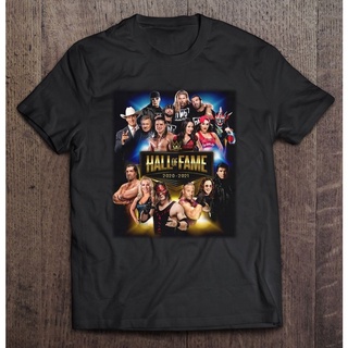 เสื้อยืดผ้าฝ้ายพิมพ์ลายแฟชั่น เสื้อยืด พิมพ์ลายการ์ตูนมวยปล้ํา Hall Of Fame Wwe แบบมืออาชีพ สําหรับผู้ชายS-5XL