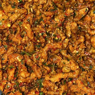 Usus Krispi bos kriuk / kripik usus 250 Gram / 250Gram usus Crispy bumbu Pedas daun jeruk