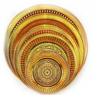 ถาดกลมรัตนโกสินทร์ สีเงิน สีทอง ถาดวางของไหว้ ถาดถวายพระ ถาด…