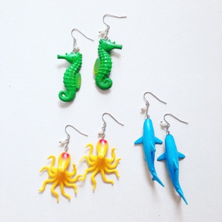 Animal under the sea earrings ต่างหูปลา ตุ๊กตาปลา ท้องทะเล